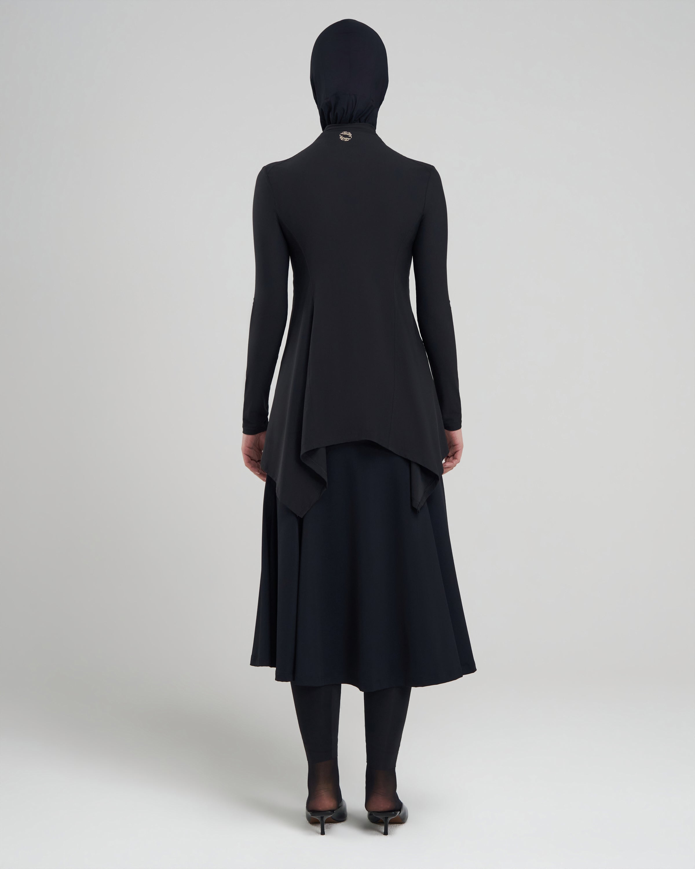 Long Sleeve Studio Draped Peplum