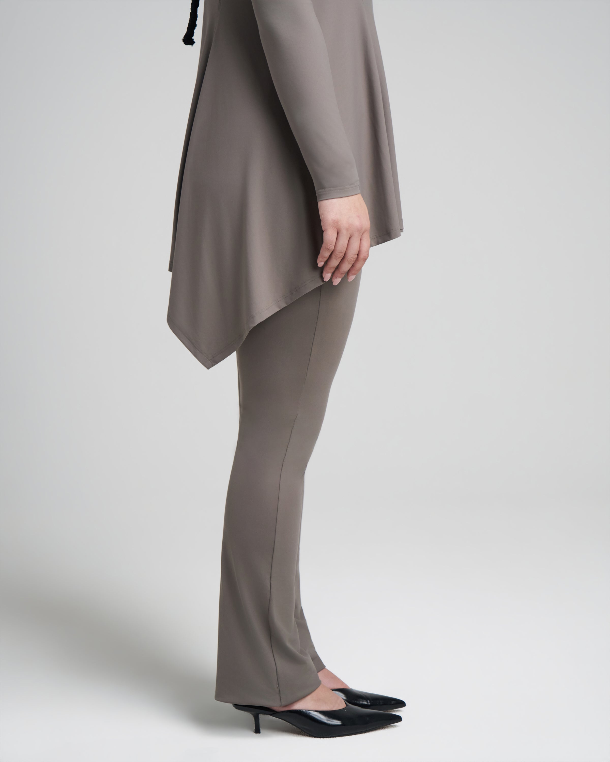 Long Sleeve Studio Draped Peplum