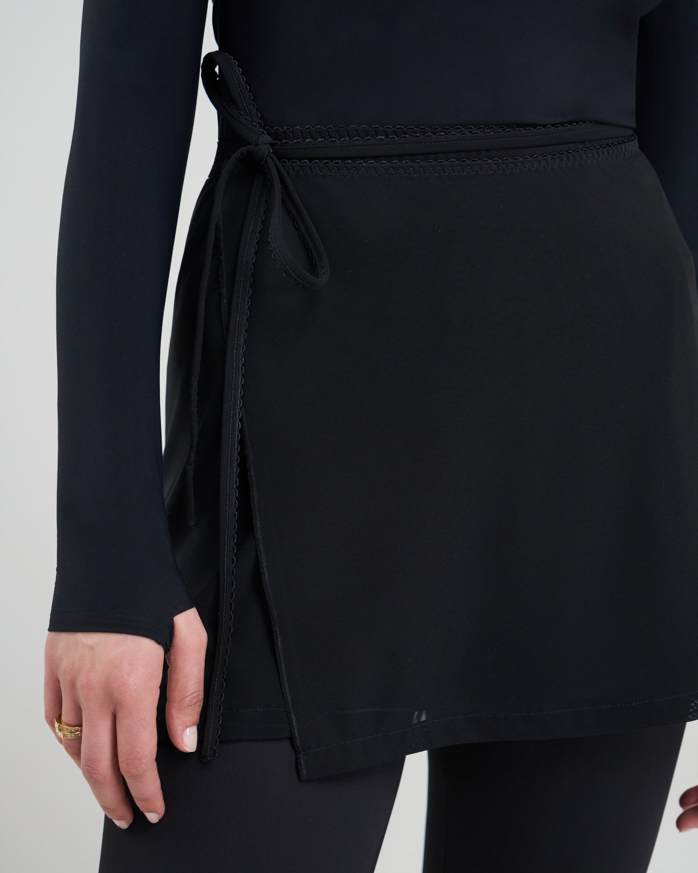 Short Mesh Ballet Wrap Skirt