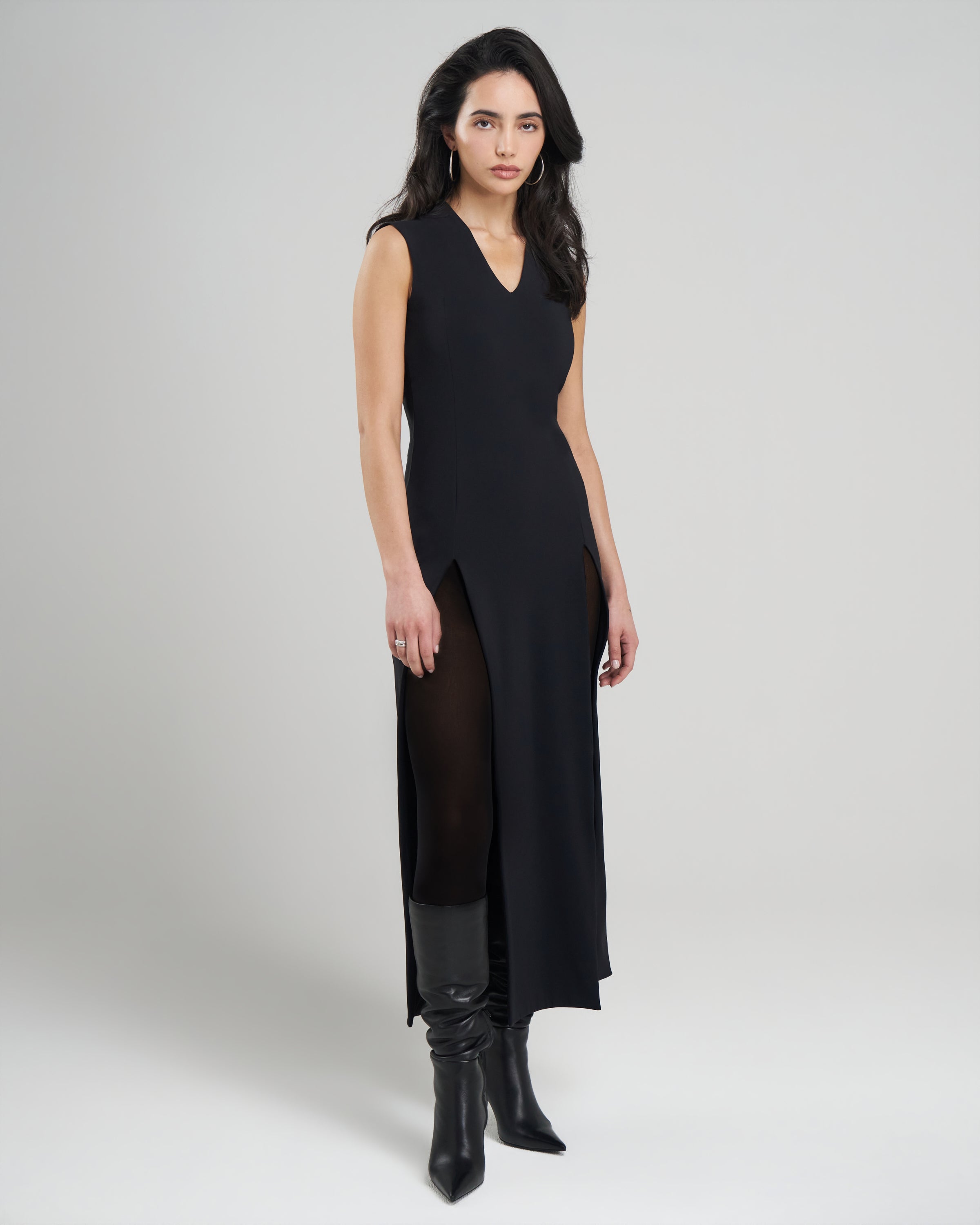 Sculpted Slit Dress