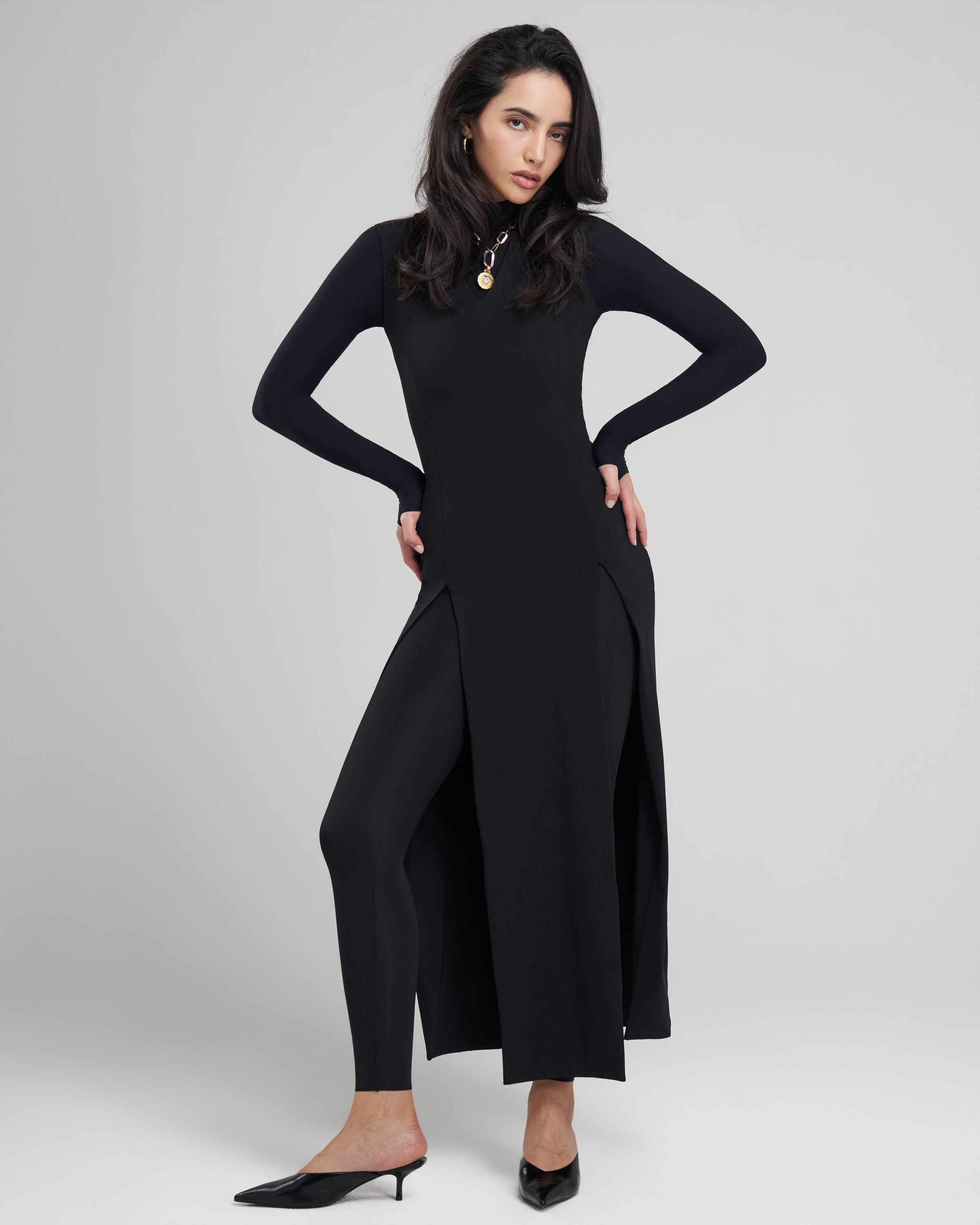 Sculpted Slit Dress