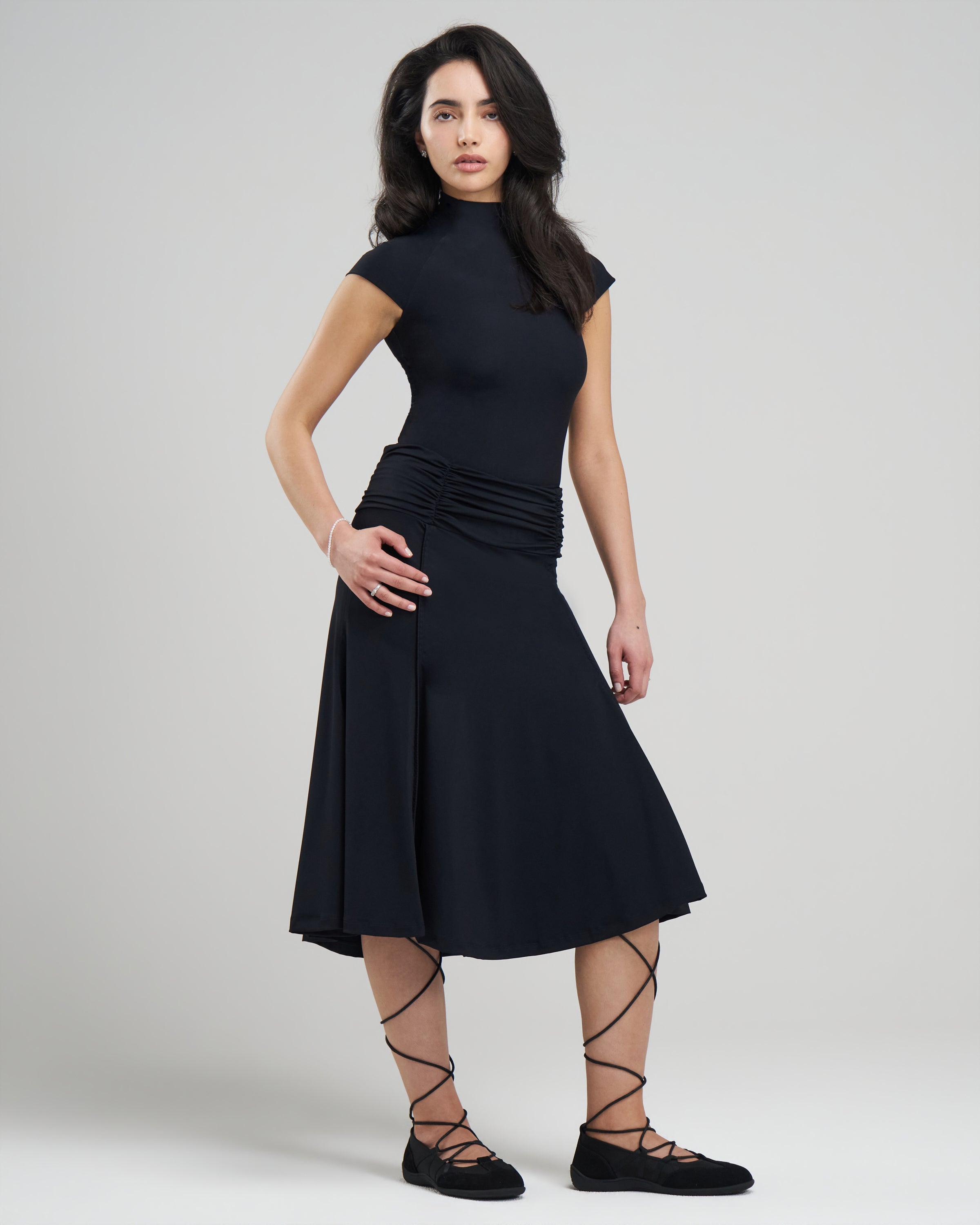 Draped Midi Skirt