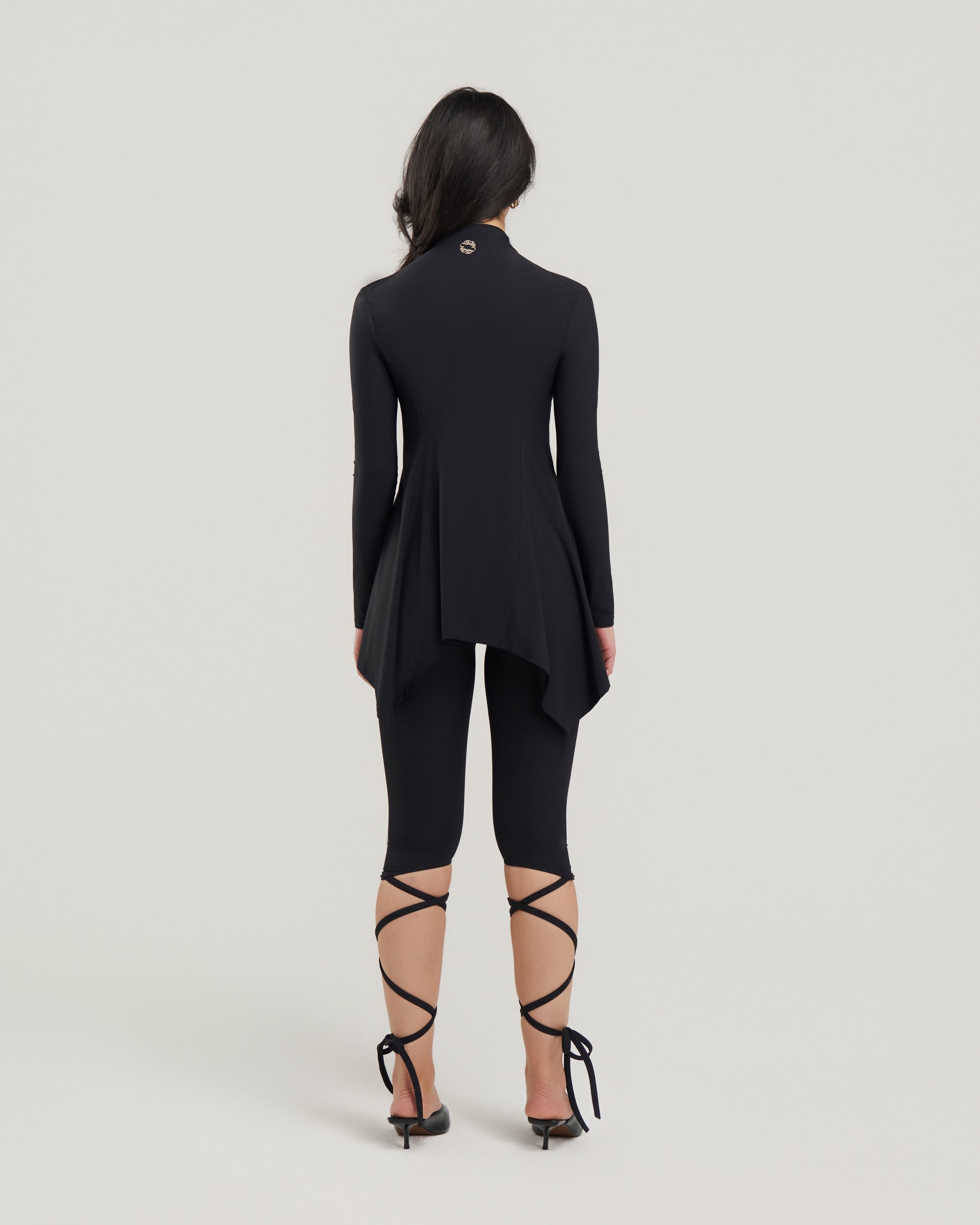 Long Sleeve Studio Draped Peplum