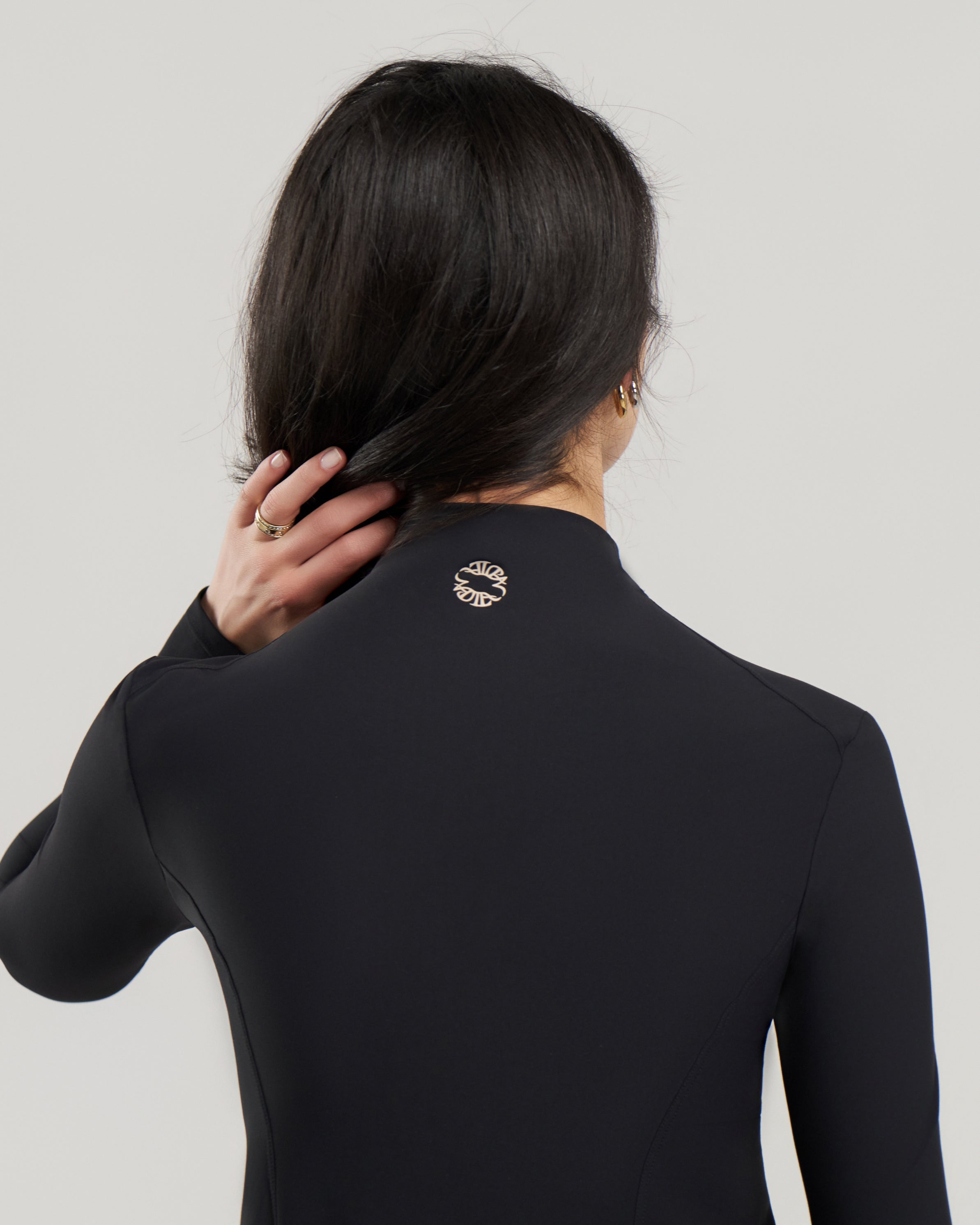Long Sleeve Studio Draped Peplum