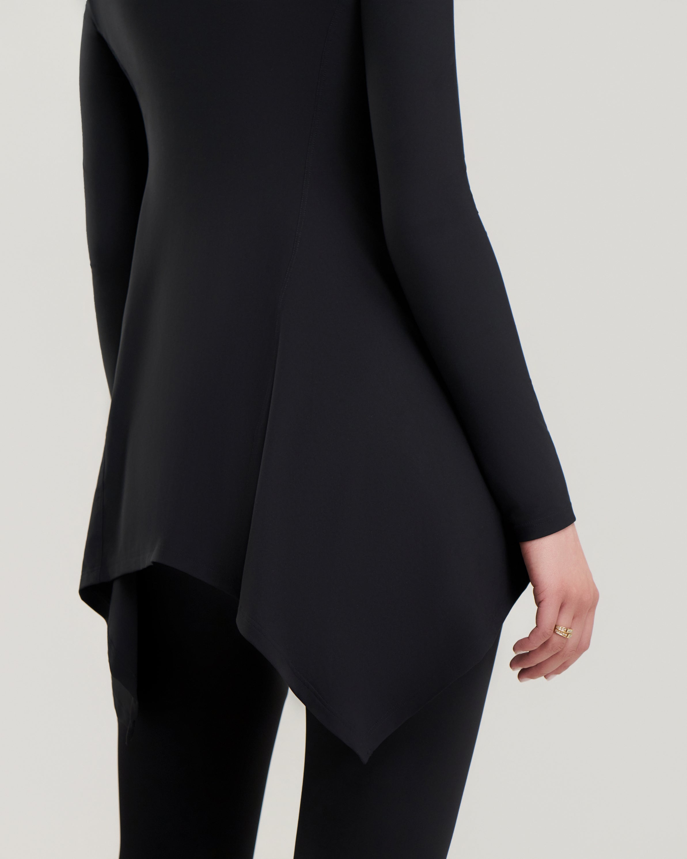 Long Sleeve Studio Draped Peplum